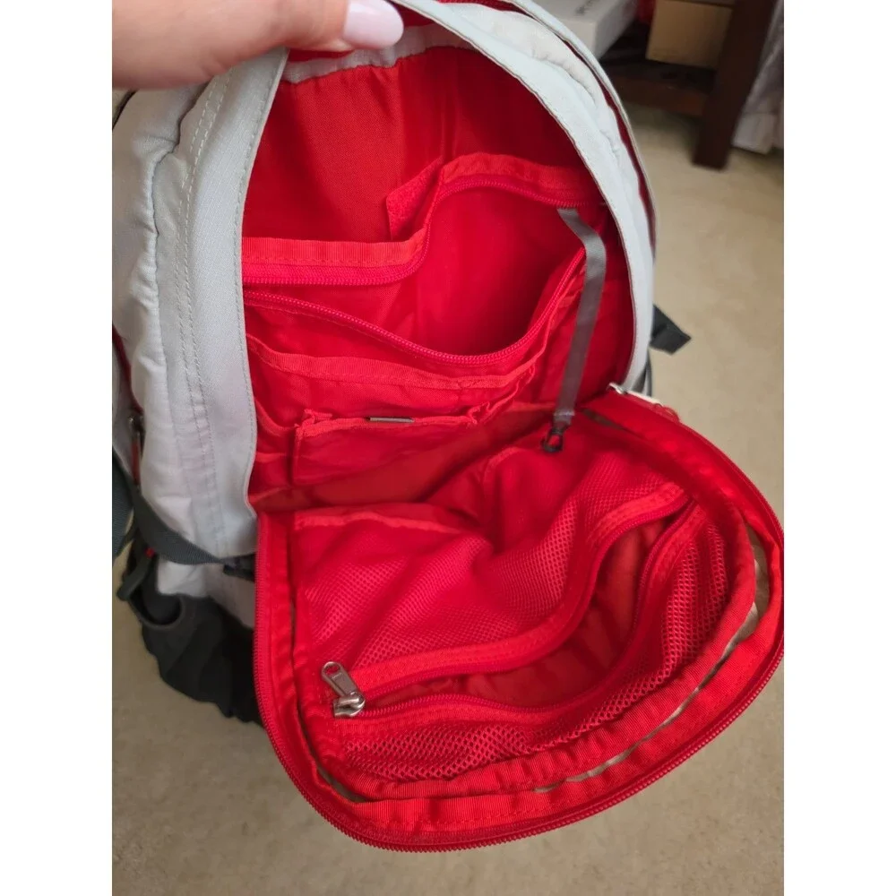 The North Face Surge II Transit Backpack SURGE 2 Hiking Camping Outdoor Gray Red